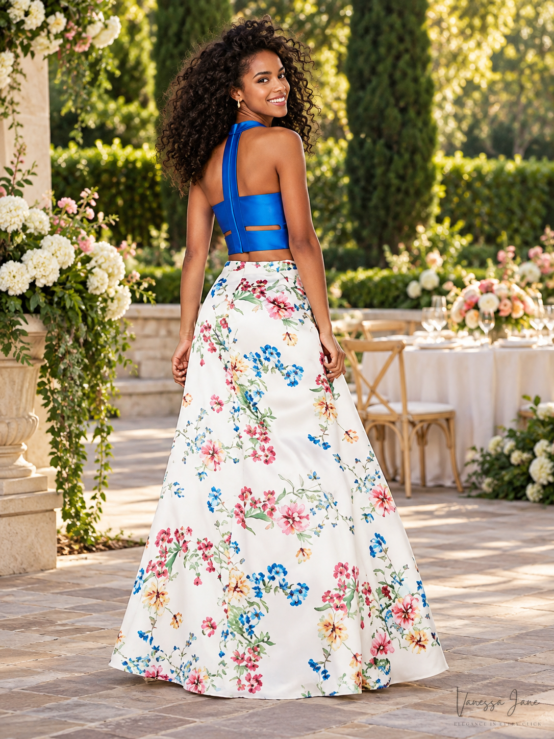 City Studios Juniors 2-Pc. Satin & Floral-Print Gown — lifestyle candidate