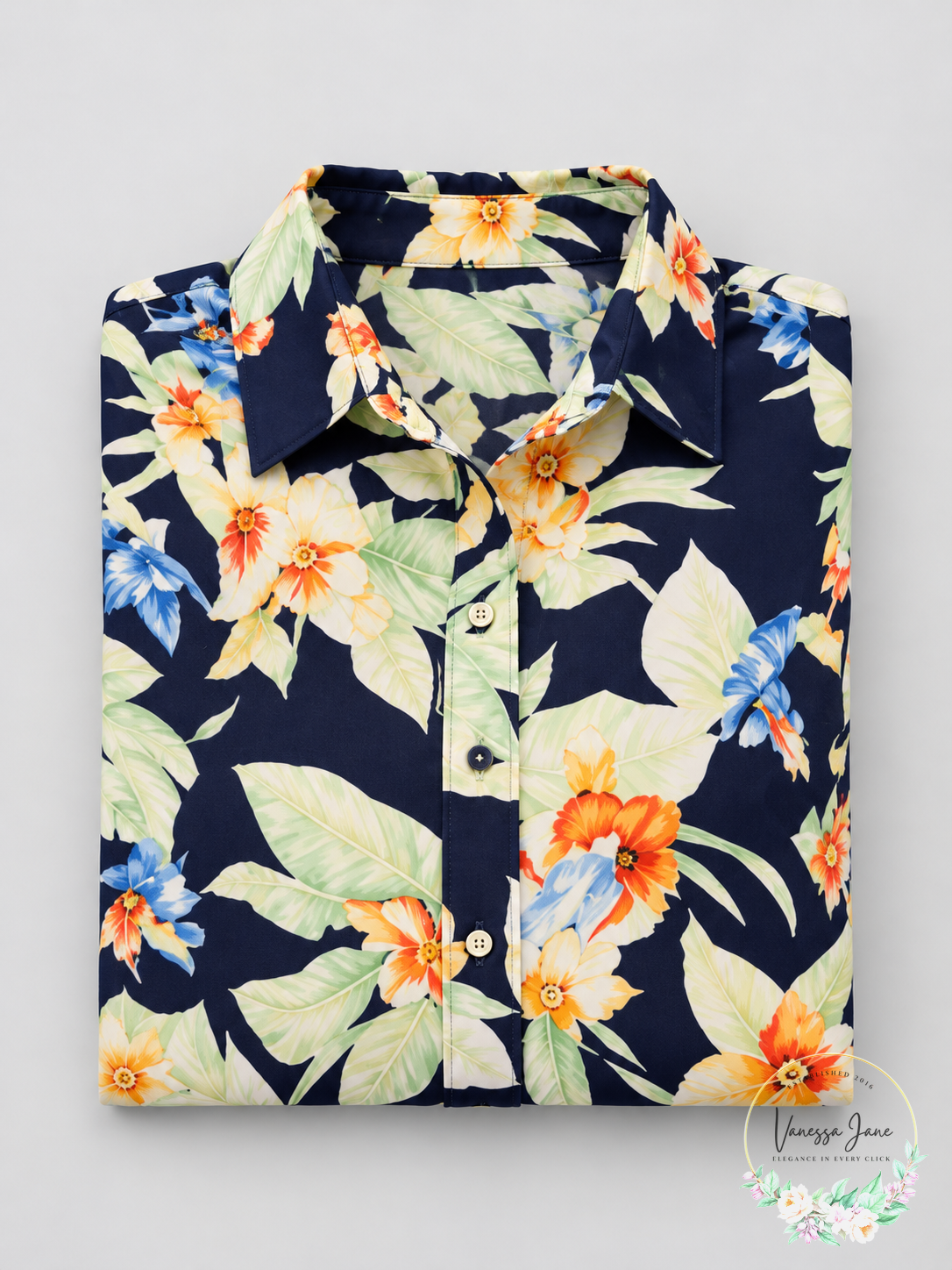 Lauren Ralph Lauren Petites Womens Collar Printed Button-Down Top, Size PXS — product only candidate