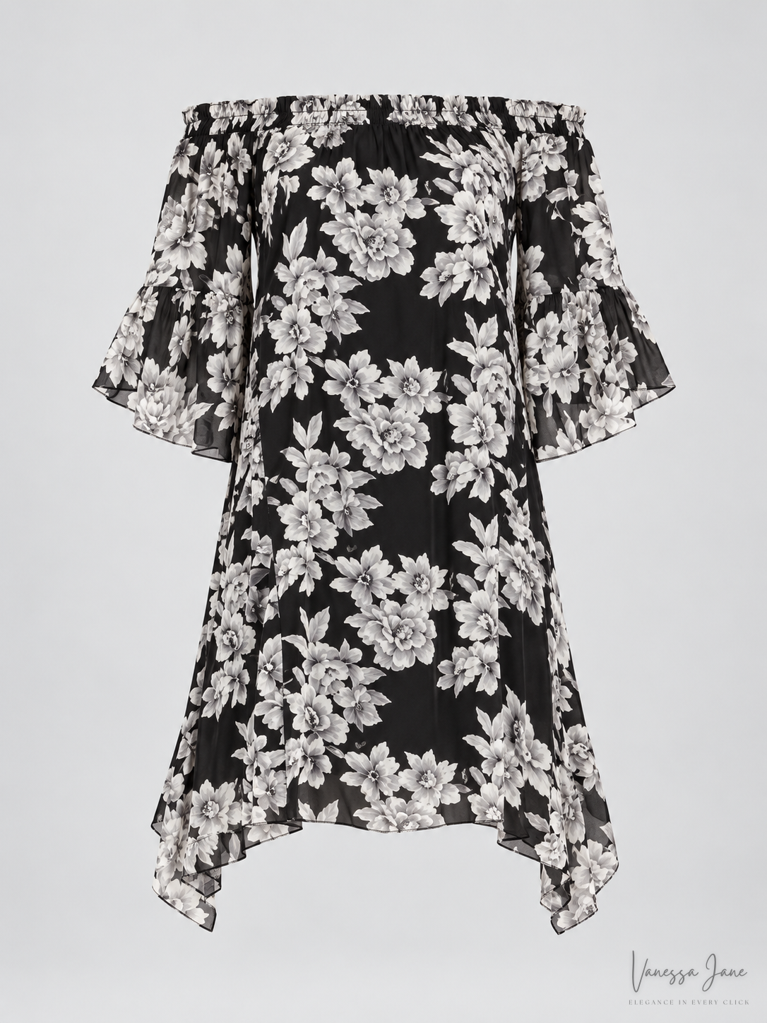 Moon River Women's Off Shoulder Floral Print Dress, Small — product only candidate