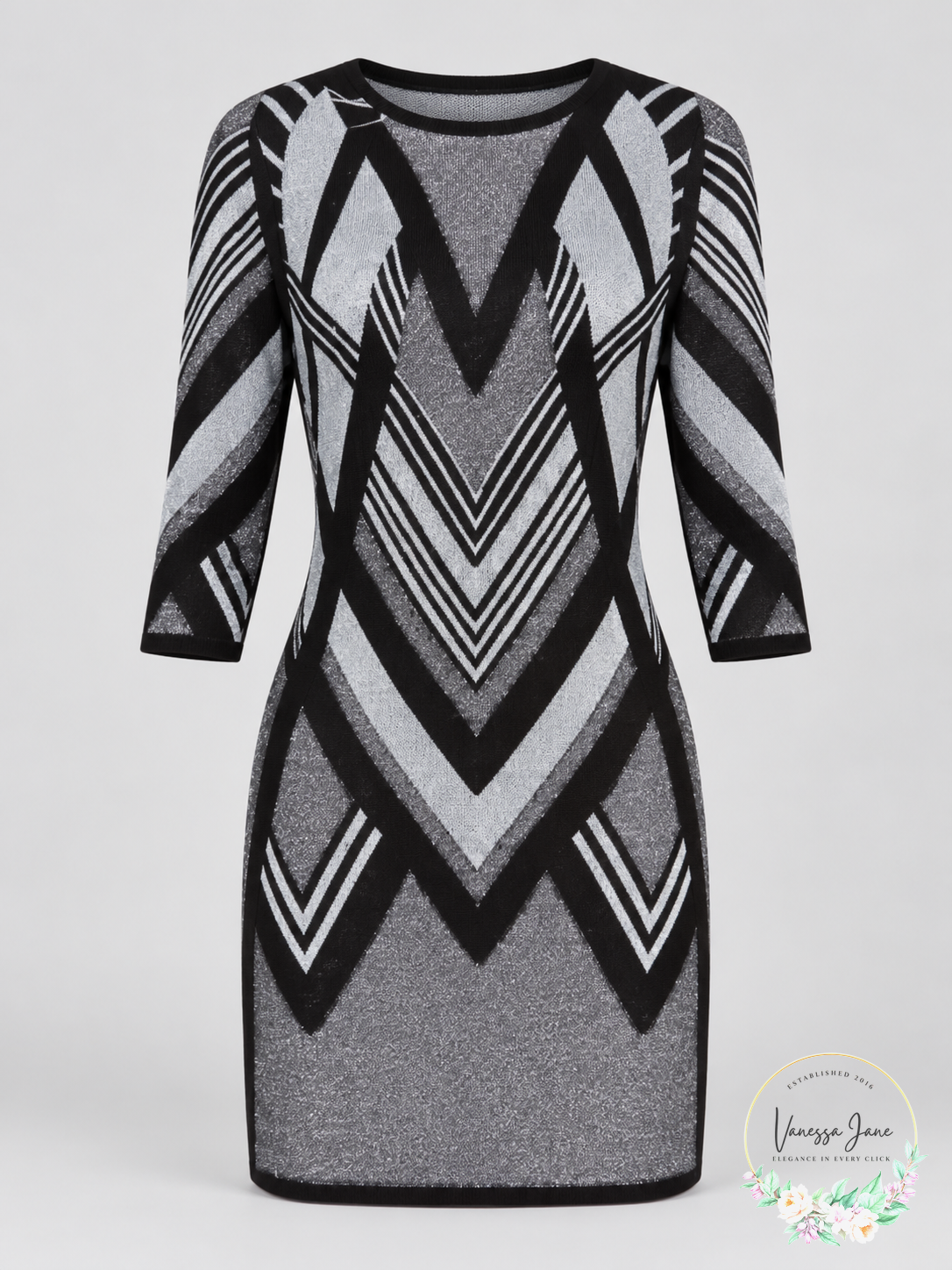 NY Collection Women's Petite Printed Sweater Dress, Size PM