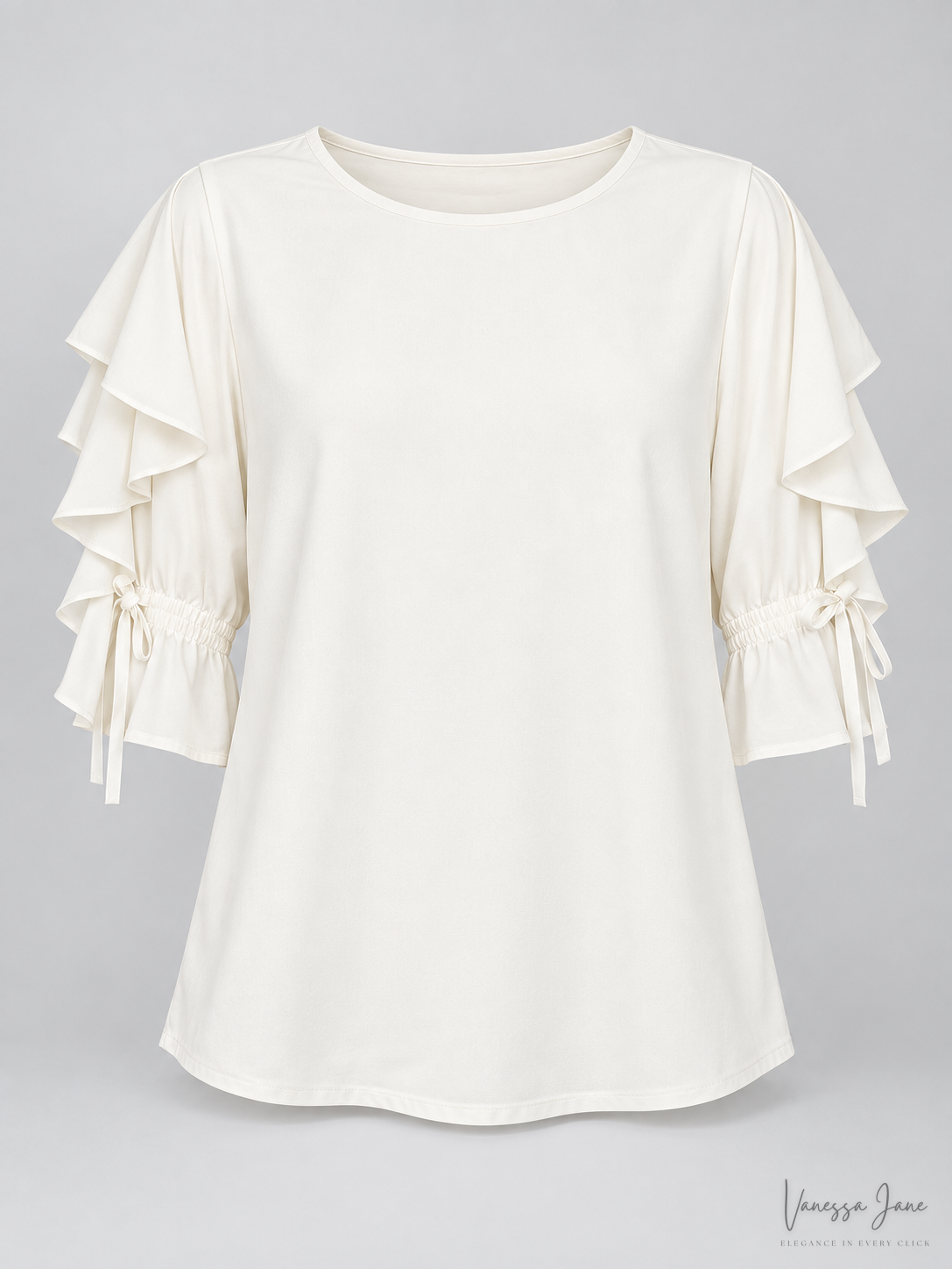 1.State Womens Ruffled Sleeves Crew Neck Pullover Top, Size Small — product only candidate