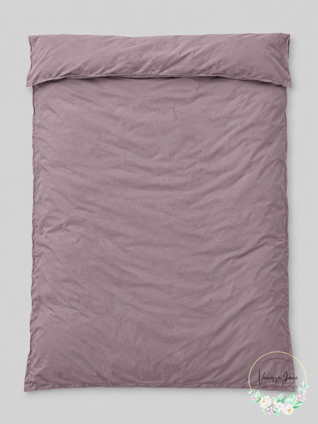 Garment Washed Solid Twin Duvet Cover Set in Lavender — product only candidate