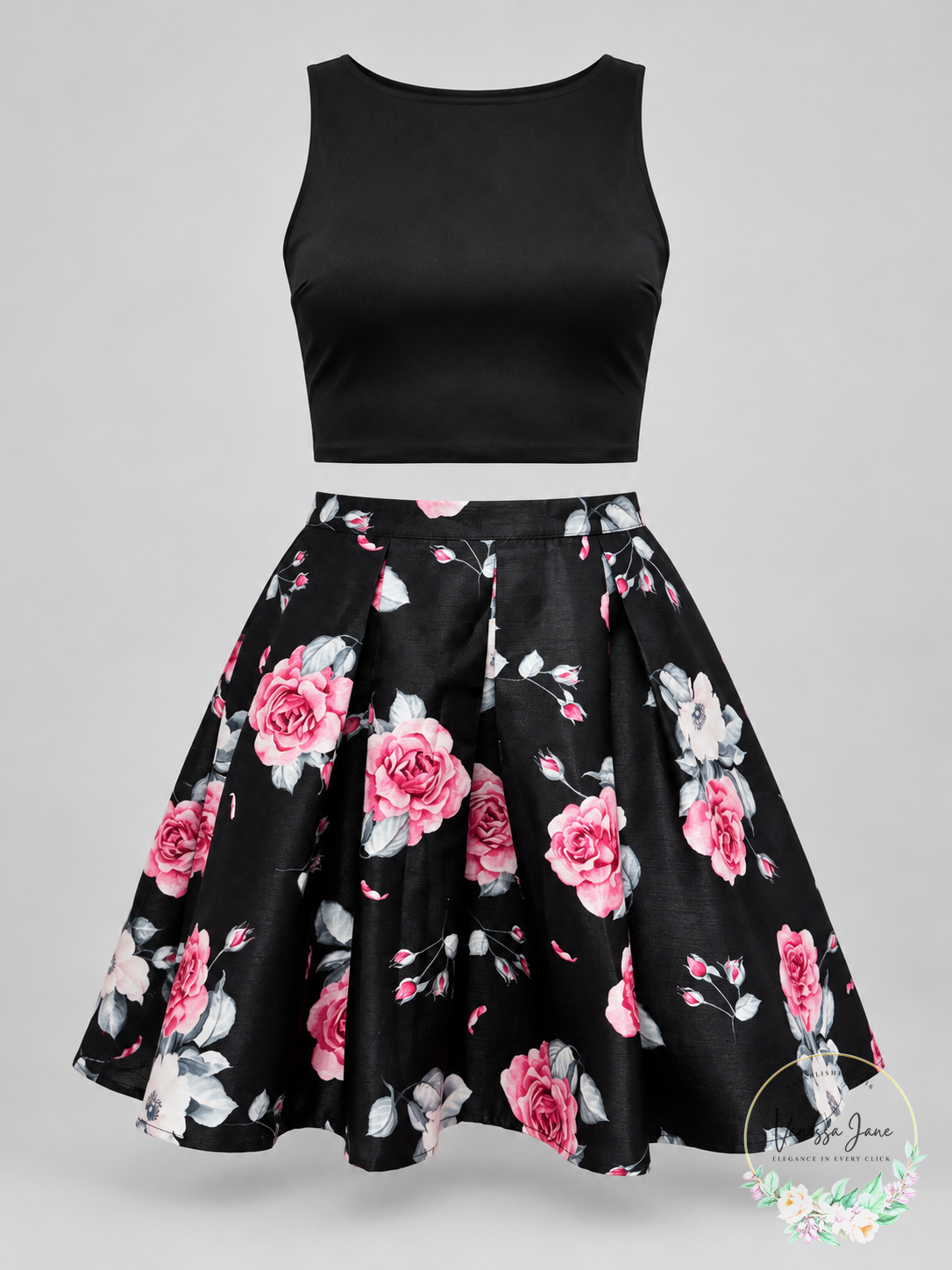 Sequin Hearts Juniors 2-Pc. Crop Top and Floral-Print Skirt,Size 5 — product only candidate