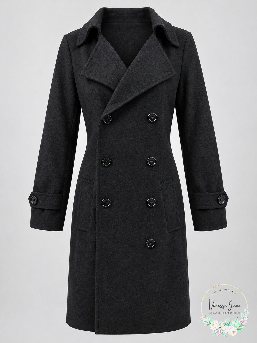 1990 Classic From Life Liven Double Breasted Juniors Coat Jacket Black XL — product only candidate