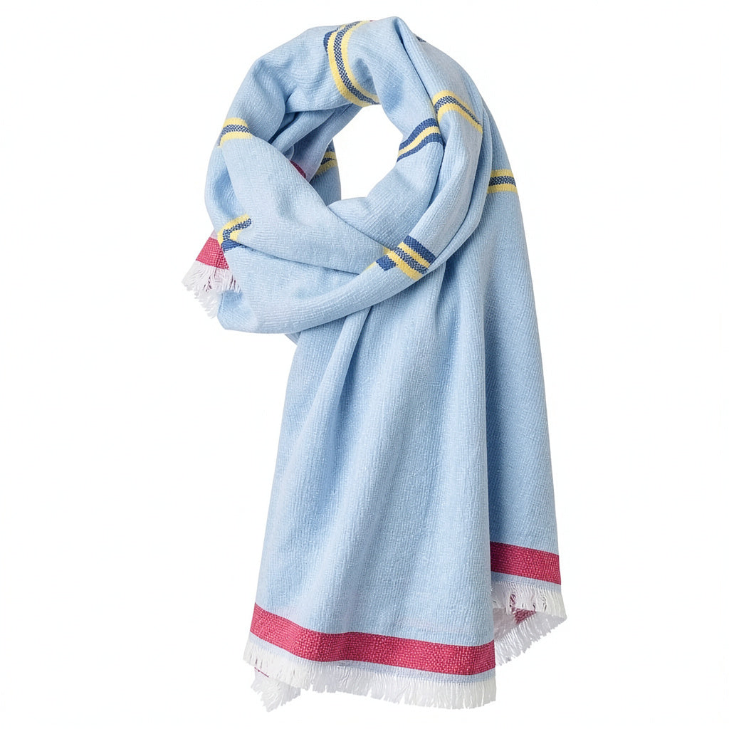 Echo Design Women's Cabana Stripe Cotton Wrap Coastal Blue One Size