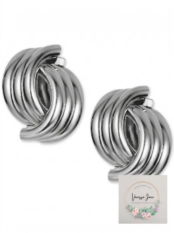Charter Club Silver-Tone Triple-Ring Drop Earrings
