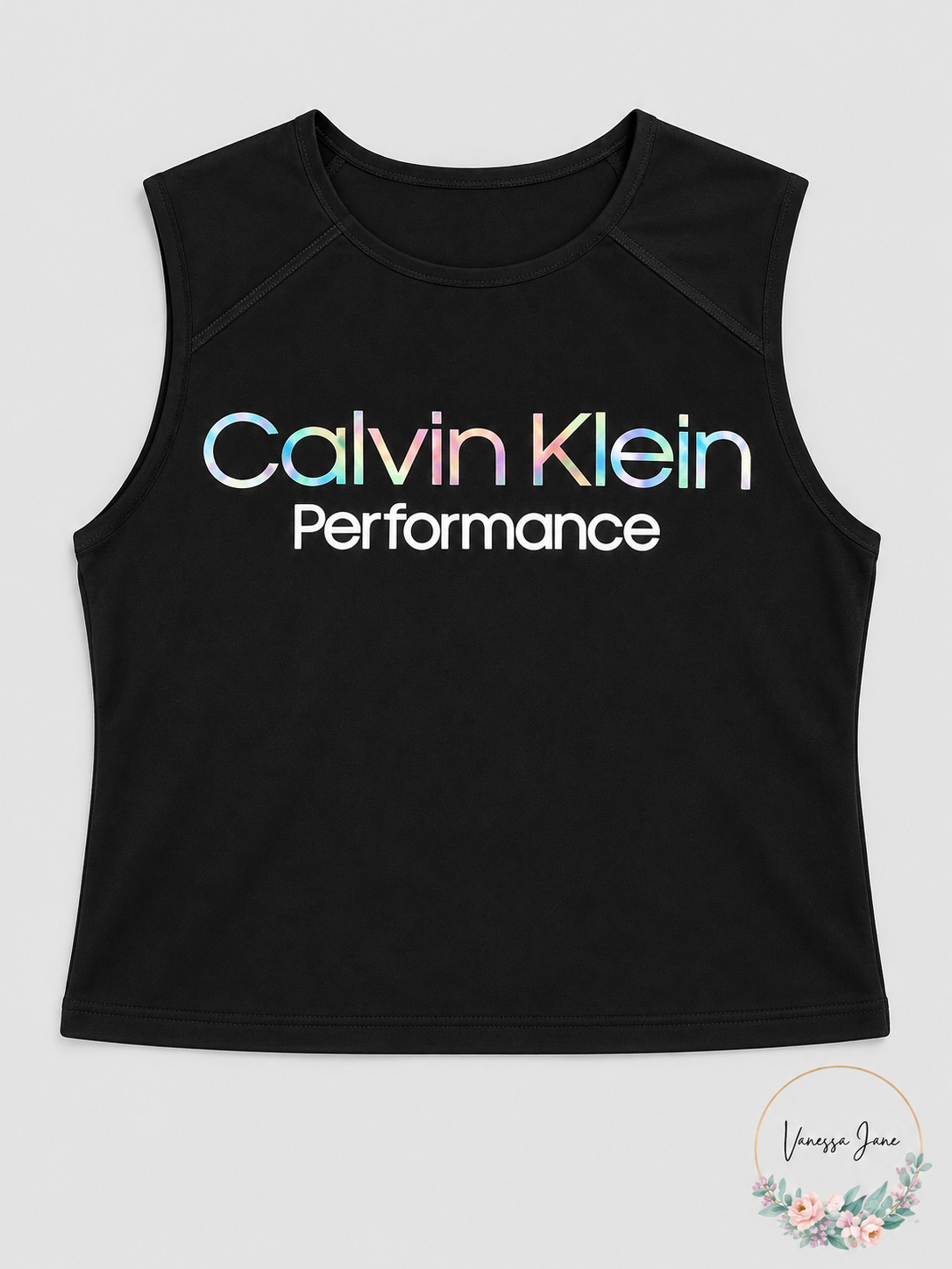 Black top with silver reflective logo stock