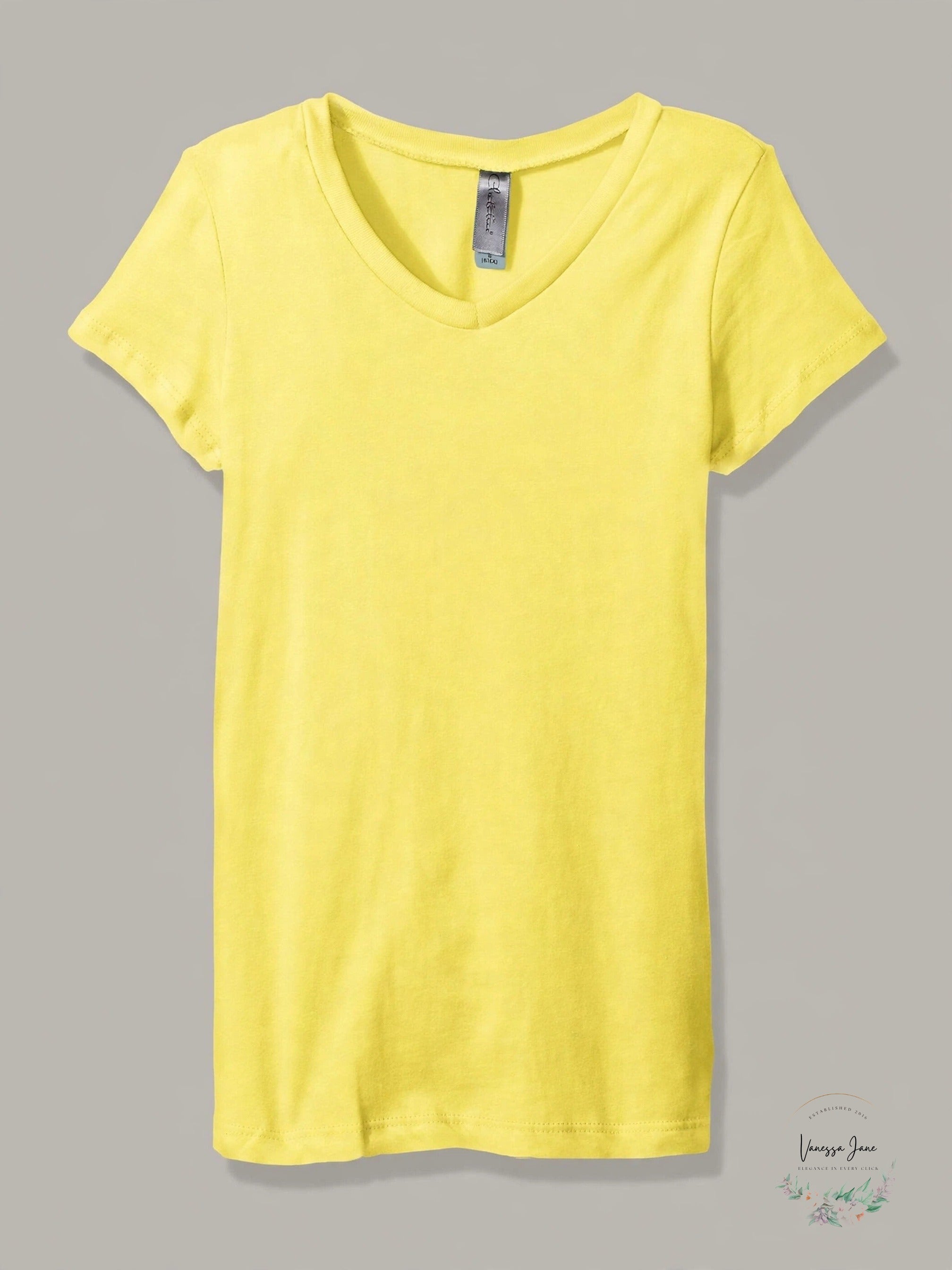 Clementine Girls' Cotton V-Neck T-Shirt – Yellow