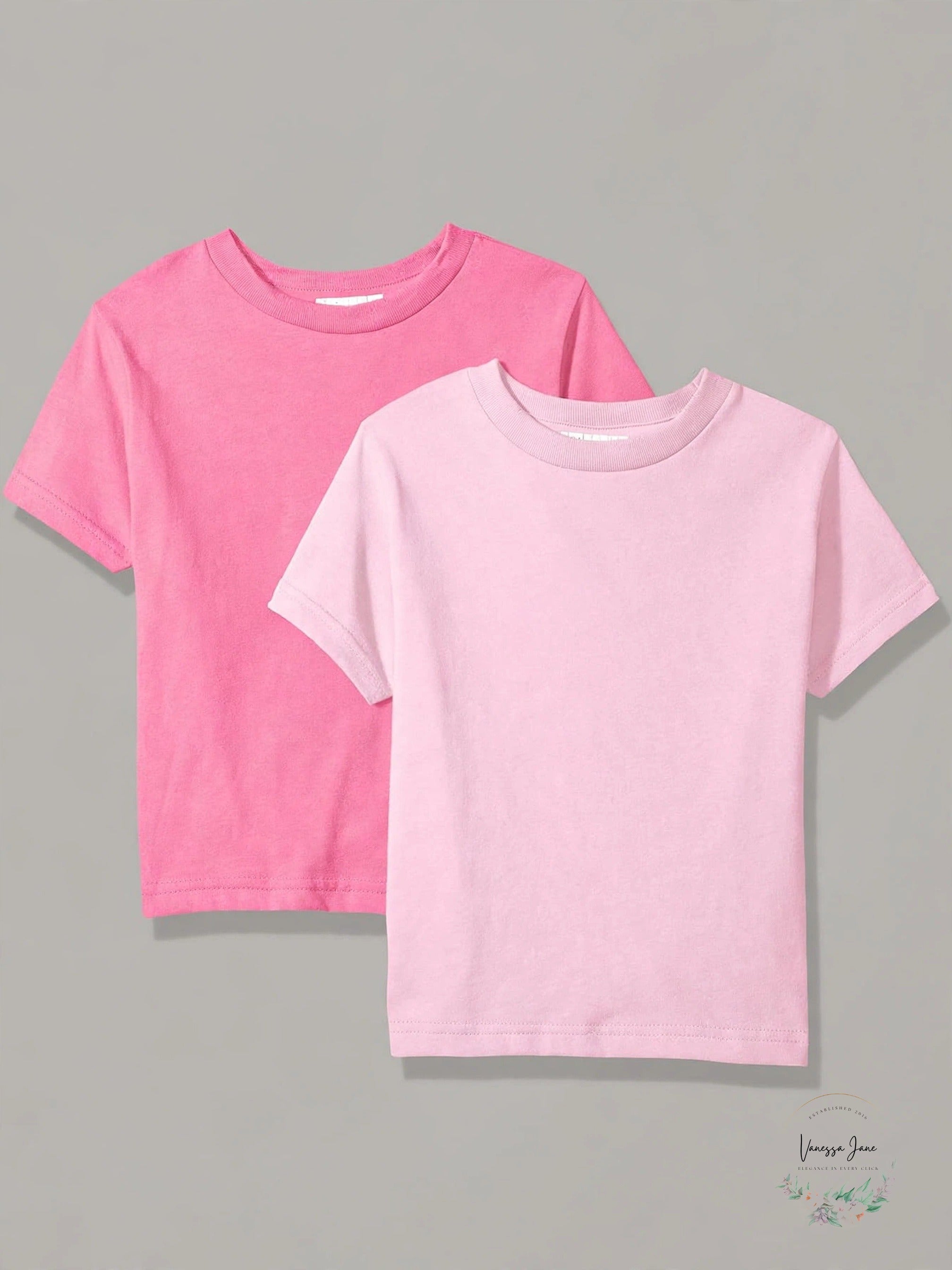 Clementine Everyday Kids’ Cotton Crewneck T-Shirts – 2-Pack