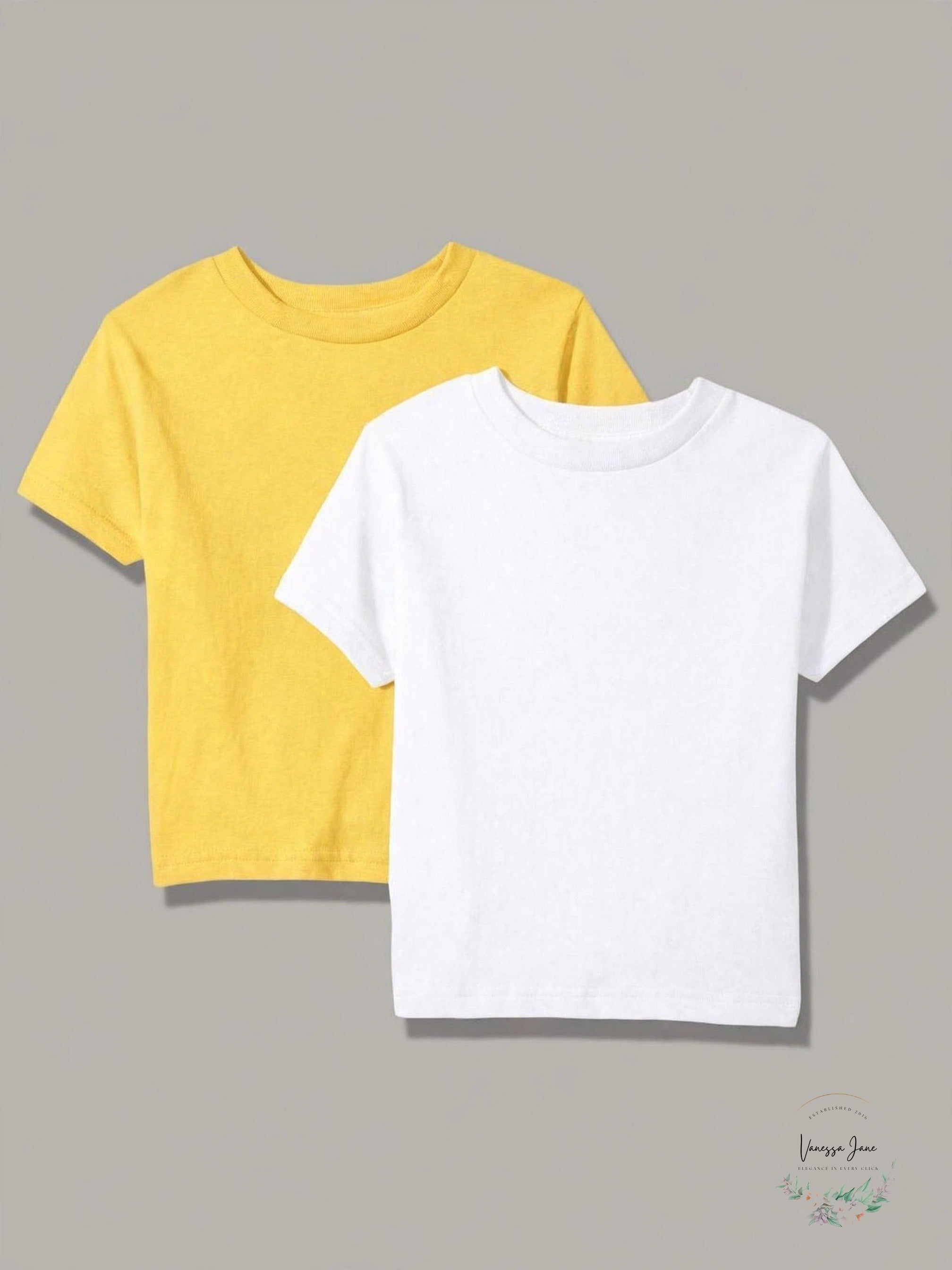 Clementine Everyday Kids’ Cotton Crewneck T-Shirts – 2-Pack