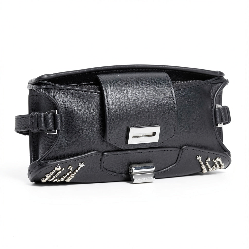 Calvin Klein Clementine Mercury Leather and Celestial Stud Embellished Crossbody