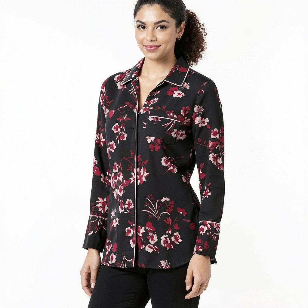 Alfani Women's Printed Piped Blouse Size XXL