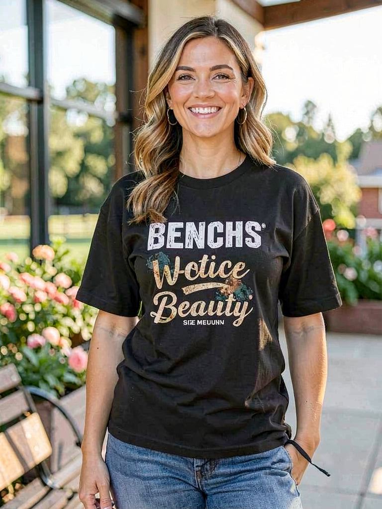 Bench Women’s Active Graphic Tee Shirt, Black Beauty , Size Medium