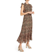 BB Dakota By Steve Madden Womens Sleeveless Printed Chiffon Midi Dress, Medium