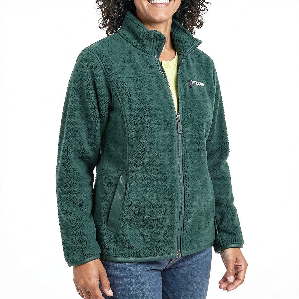 Amazon Essentials Womens Polar Fleece Lined Sherpa Full-Zip Jacket, Green, Large