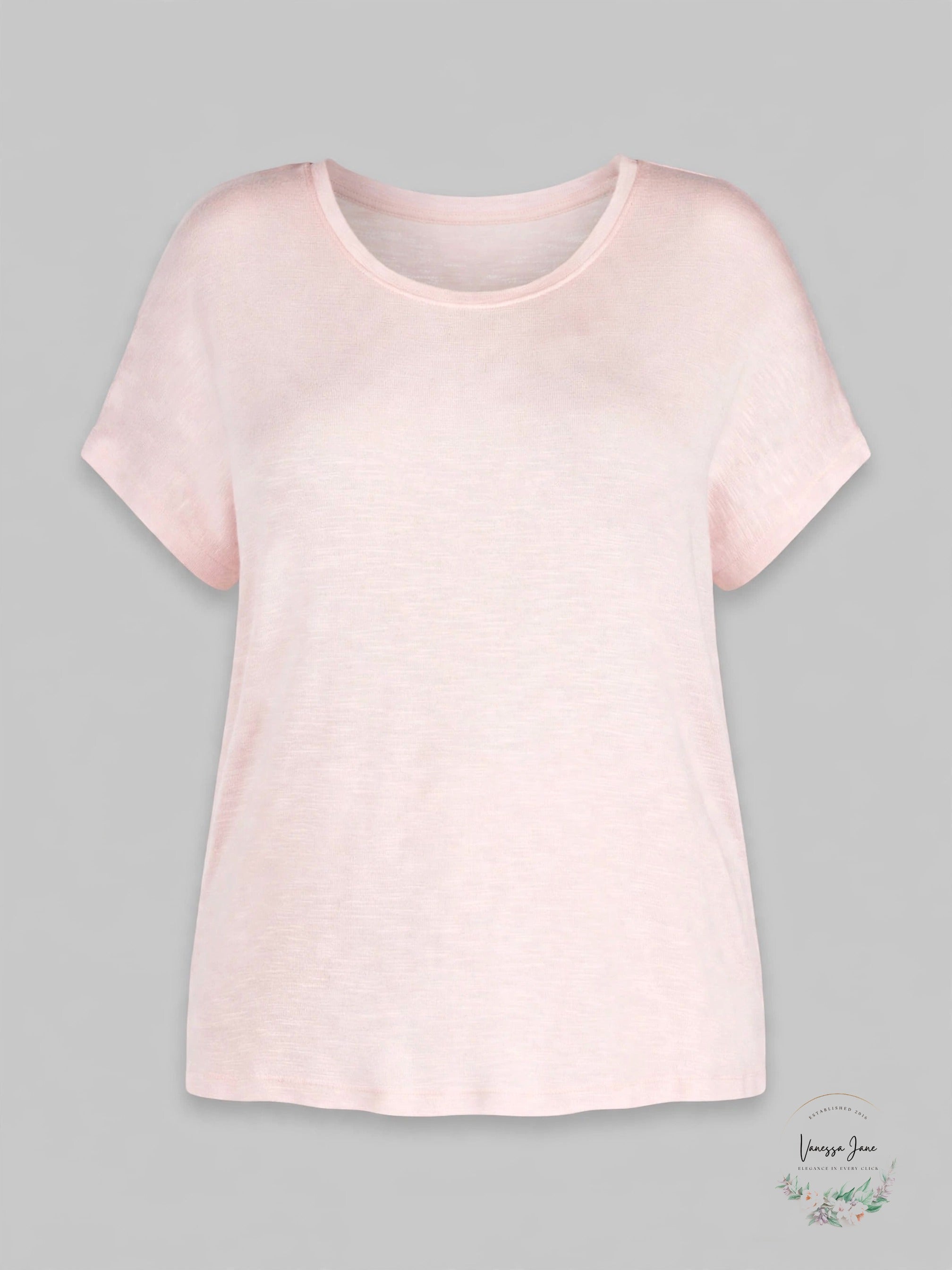 DKNY plus size petal-back chiffon-panel top stock photo