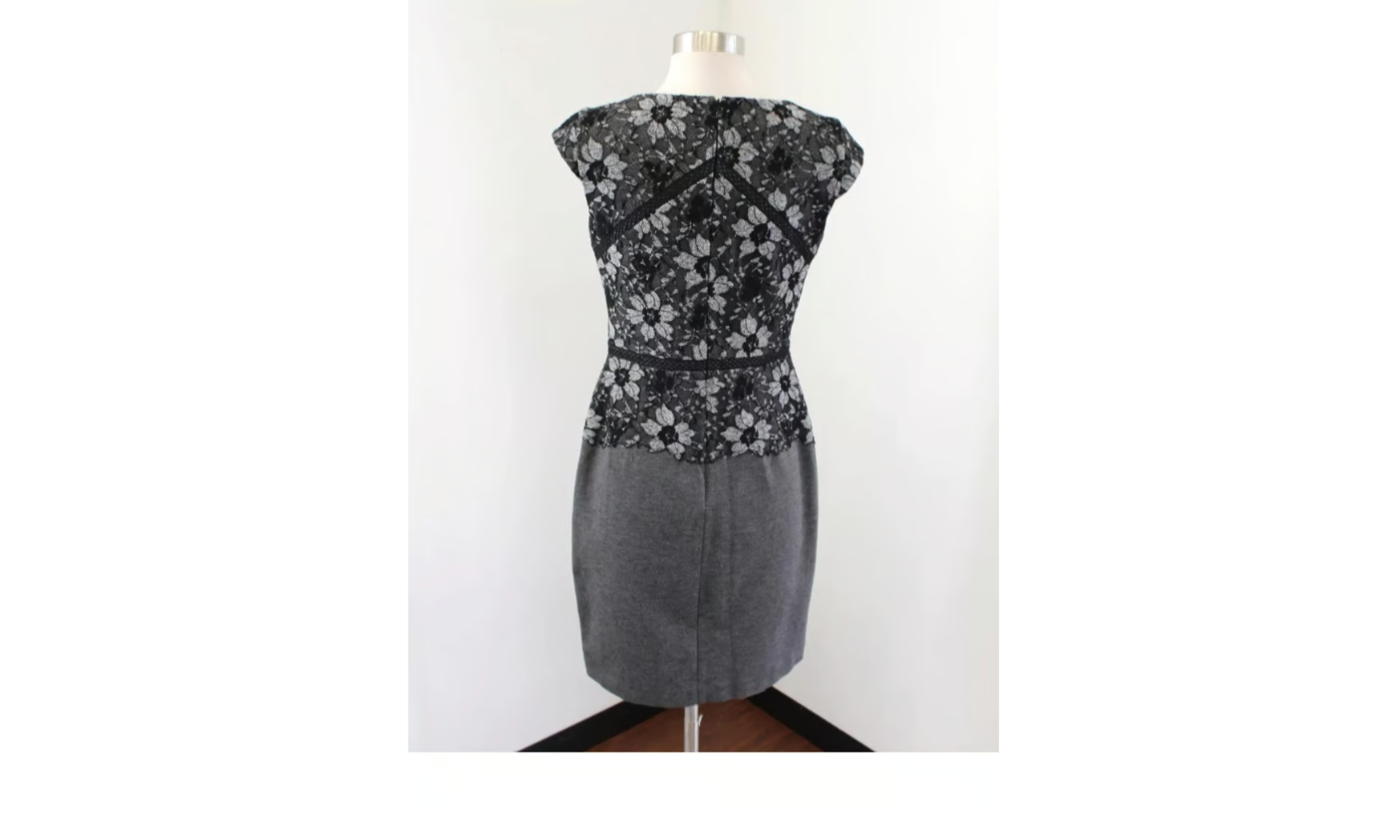 Ann Taylor Petite Dress Sleeveless Floral Lace Scoop Neck, Size 4 P