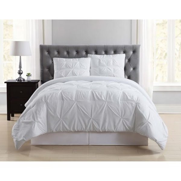 Truly Soft Pleated King Comforter Set - White