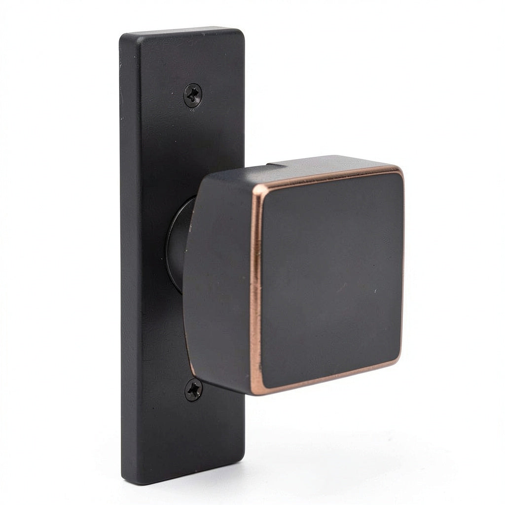 Emtek Dummy 10 in Mortise Set with Hercules Lever and Square Knob