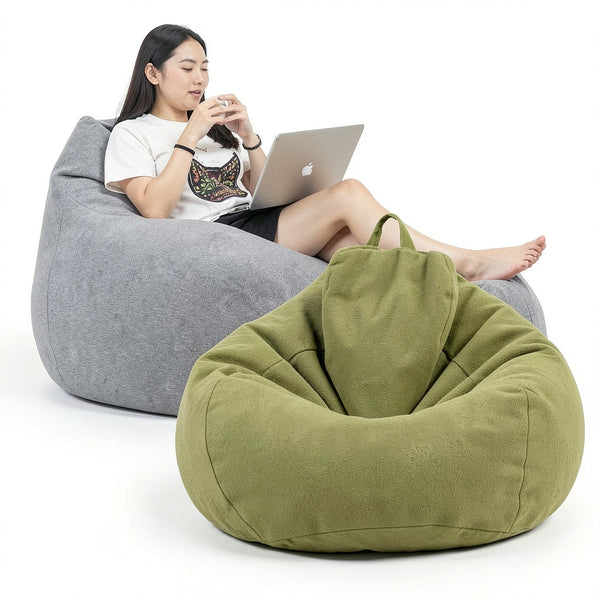 Mekiyo Bean Bag Sofa Chairs Cover, Classic Lazy Lounger Bean Bag Storage