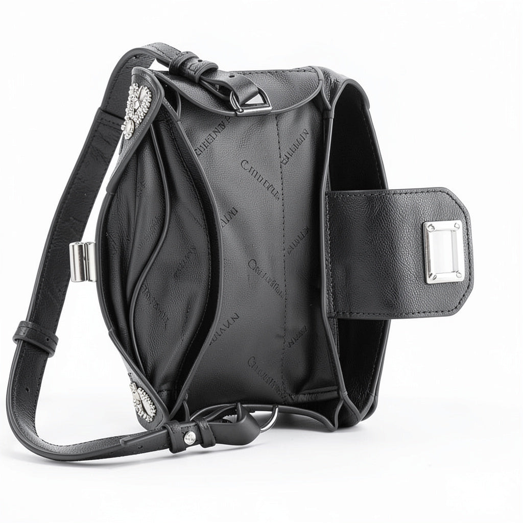 Calvin Klein Clementine Mercury Leather and Celestial Stud Embellished Crossbody