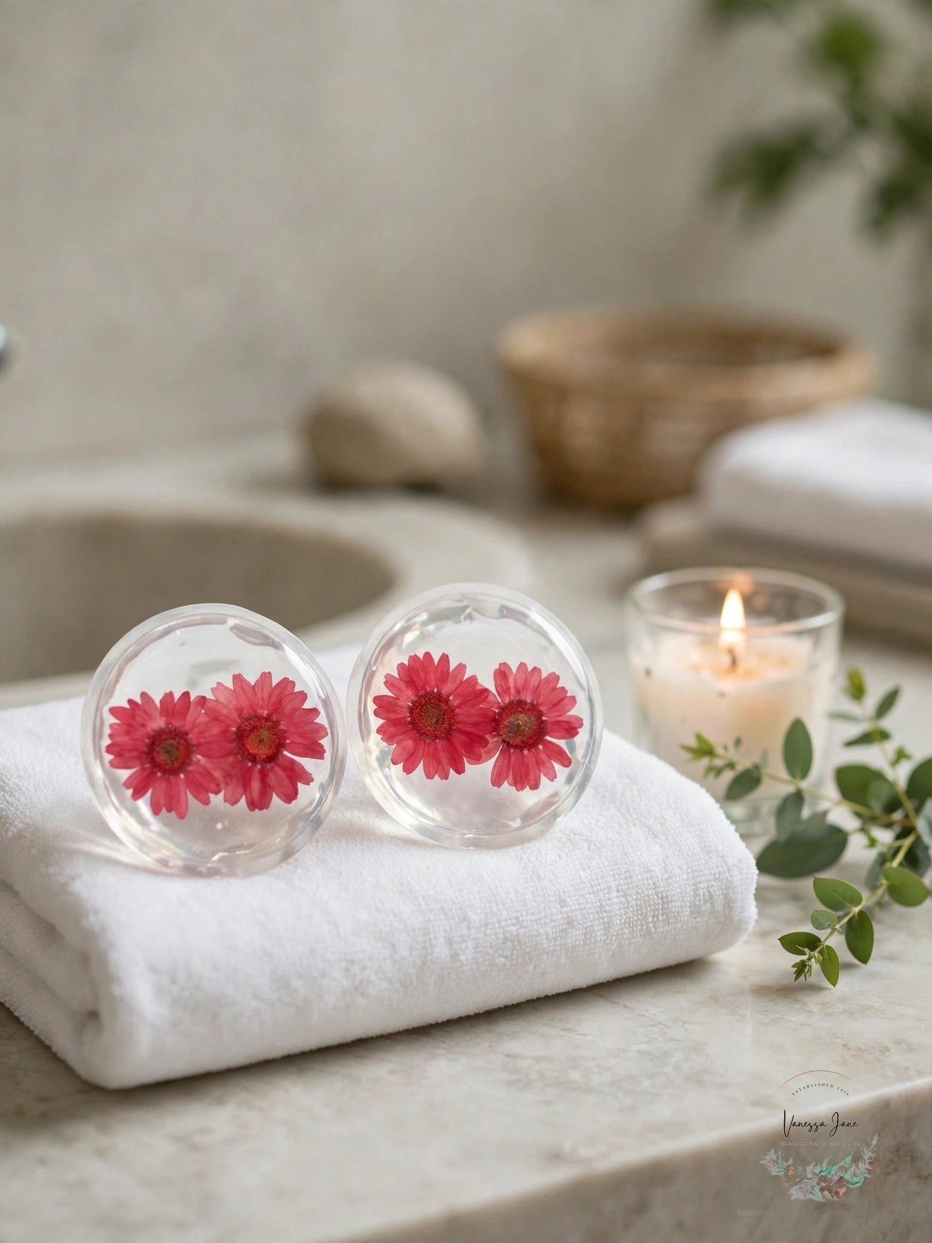 Flower Cooling Gel Eye Pads Floral, Pink & Yellow, Pair