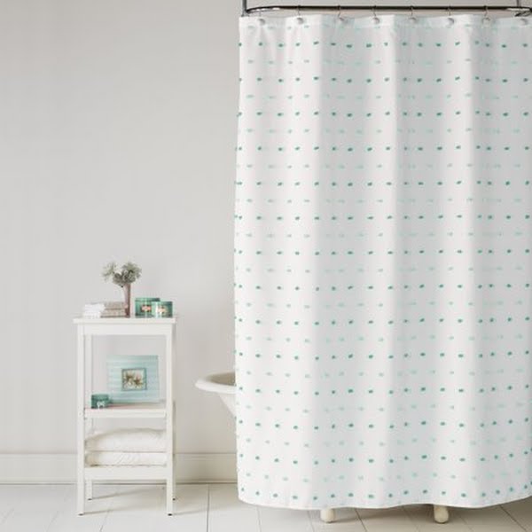 Saturday Knight Neutral Nuances Colorful Dots Shower Curtain, One Size, Blue