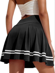 Vanessa Jane Striped Print Pleated Tennis Skirt Skort , Size Medium