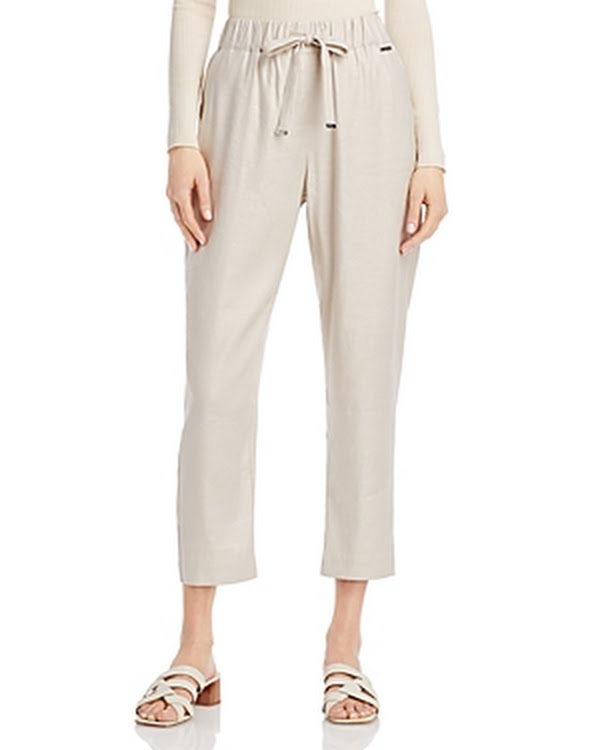 T Tahari Pull on Linen Blend Pants, Size XL