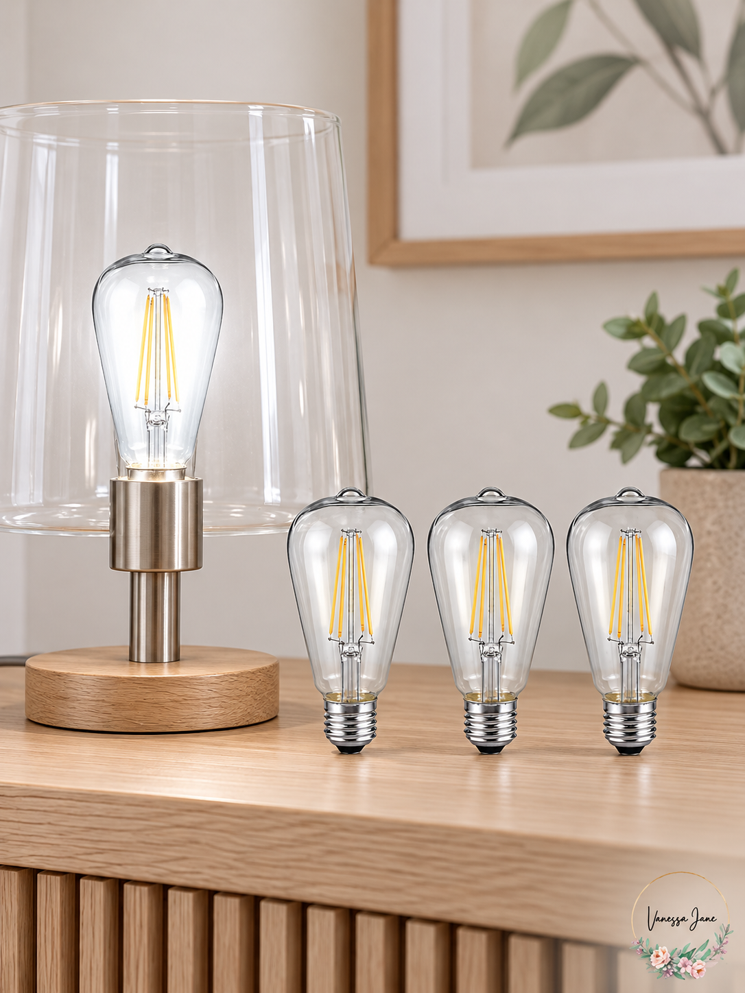 Feit Electric ST19 LED Bulbs 60W Equivalent 5000K Daylight Dimmable 4-Pack — lifestyle photo