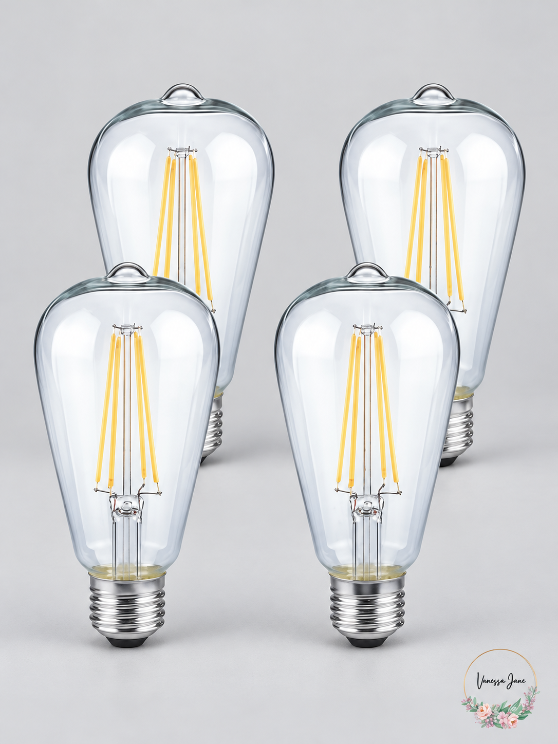 Feit Electric ST19 LED Bulbs 60W Equivalent 5000K Daylight Dimmable 4-Pack — stock photo