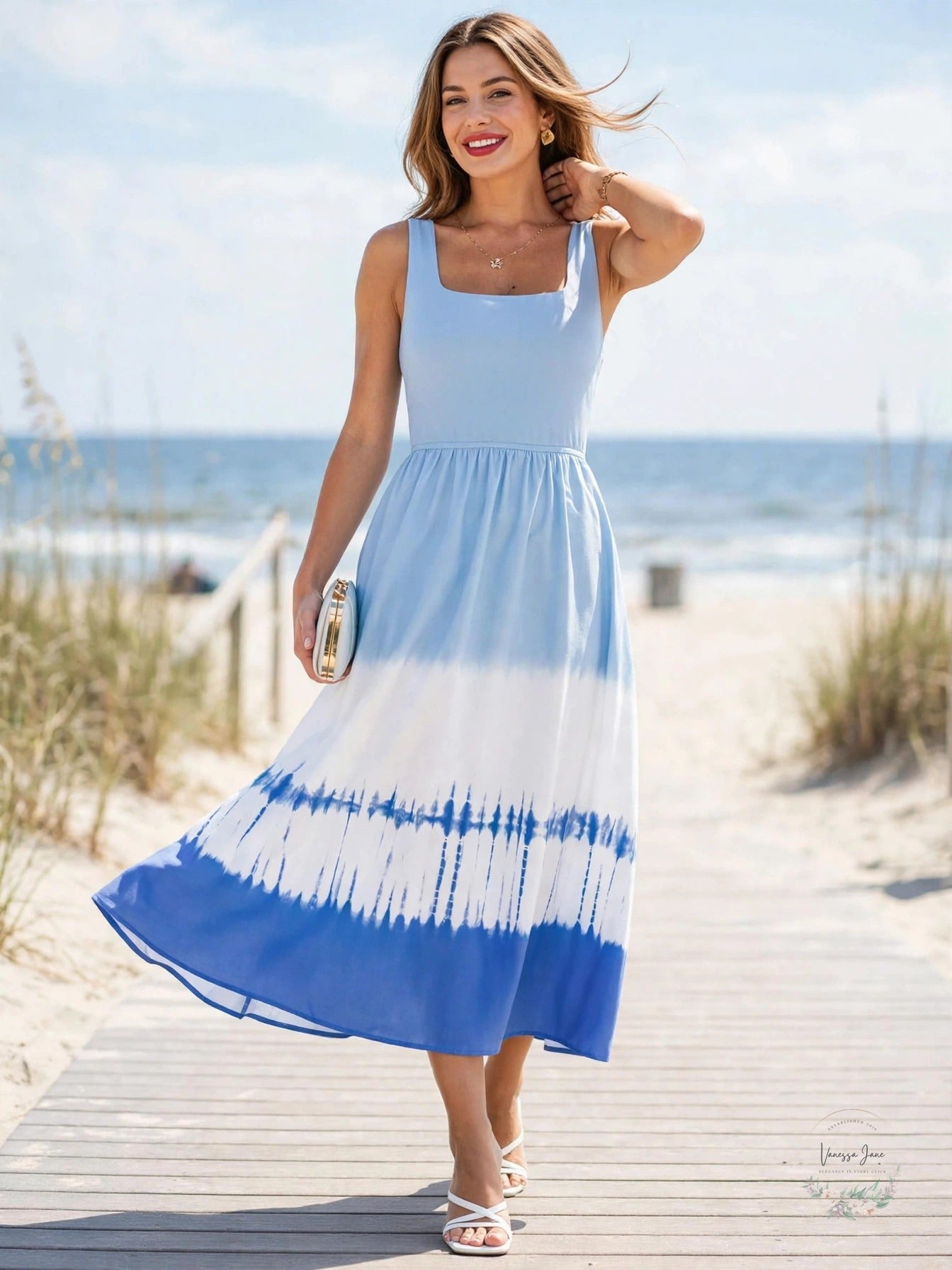 Cupshe Womens Lovely Day Ombre Midi Beach Dress, Small