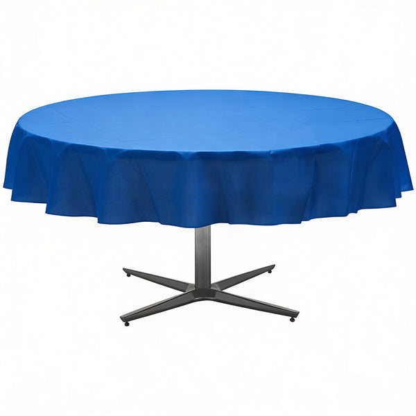Round 84" Banquet Plastic Table Cover Heavy Duty Party Decor Royal Blue