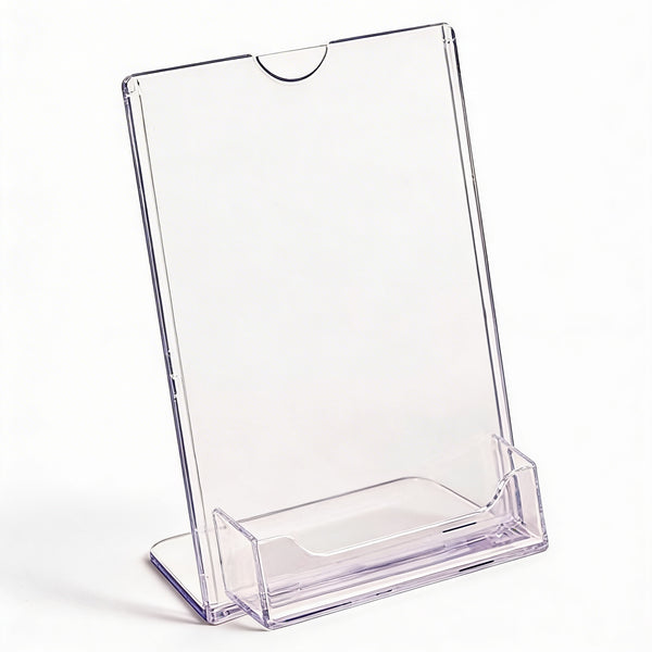 FFR Merchandising Tru-Vu Business Card Styrene Sign Holder, 6 X 4, 4/Pack