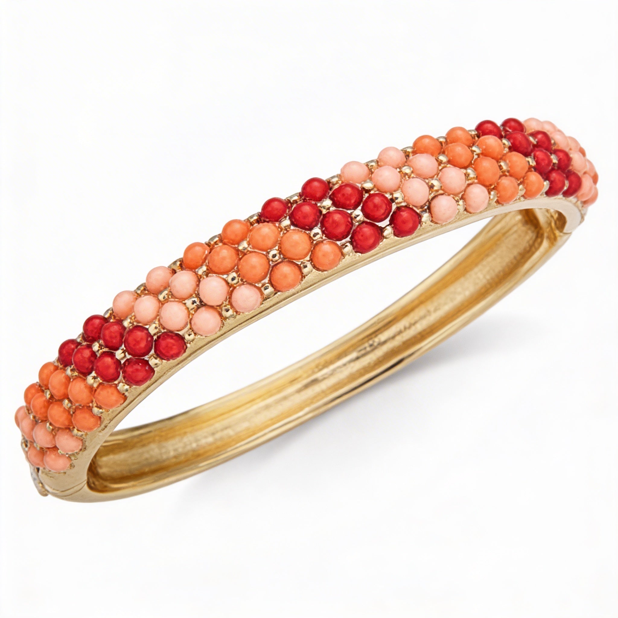Charter Club Gold-Tone Multicolor Imitation Pearl Bangle Bracelet