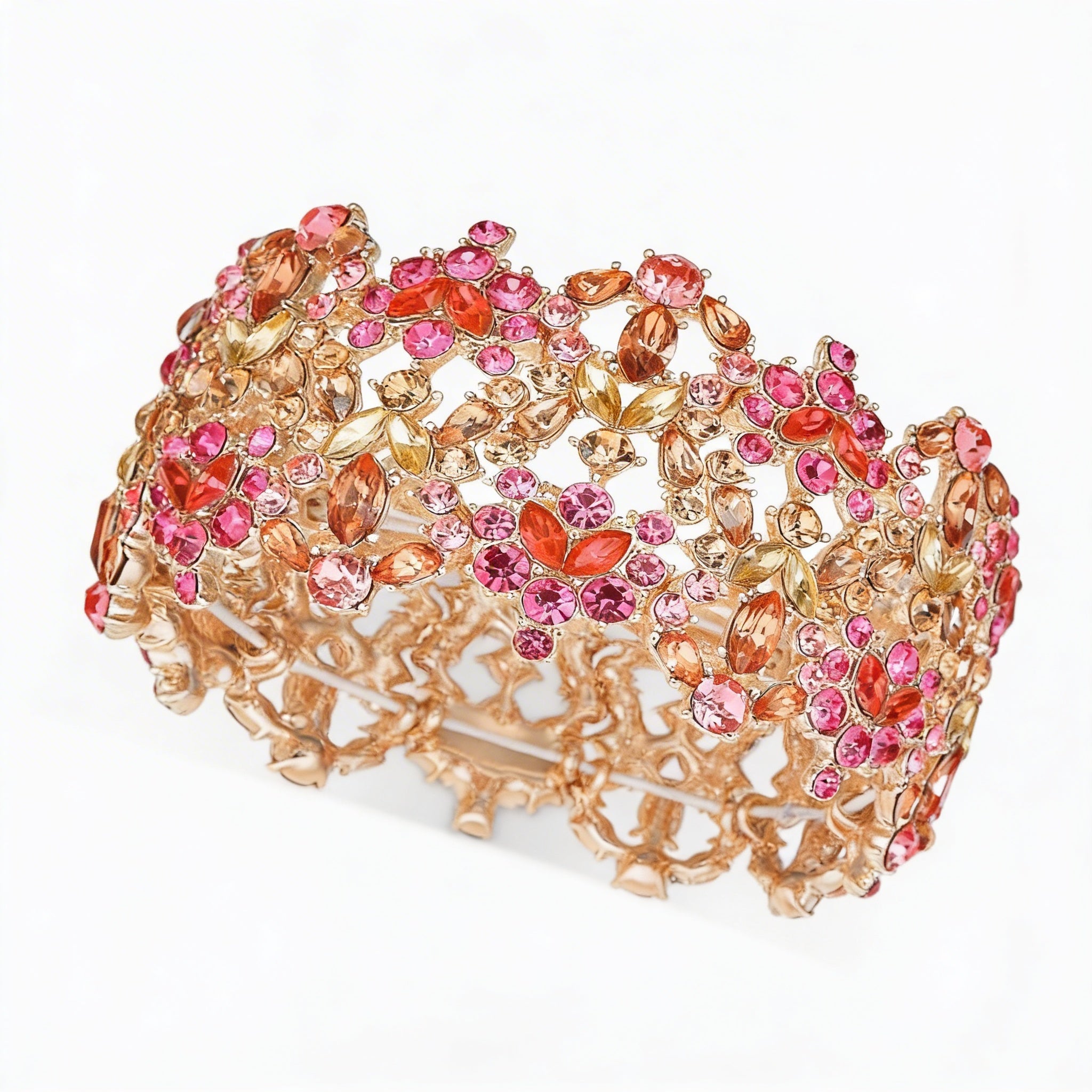 Inc Rose Gold-Tone Multi-Stone Stretch Bracelet