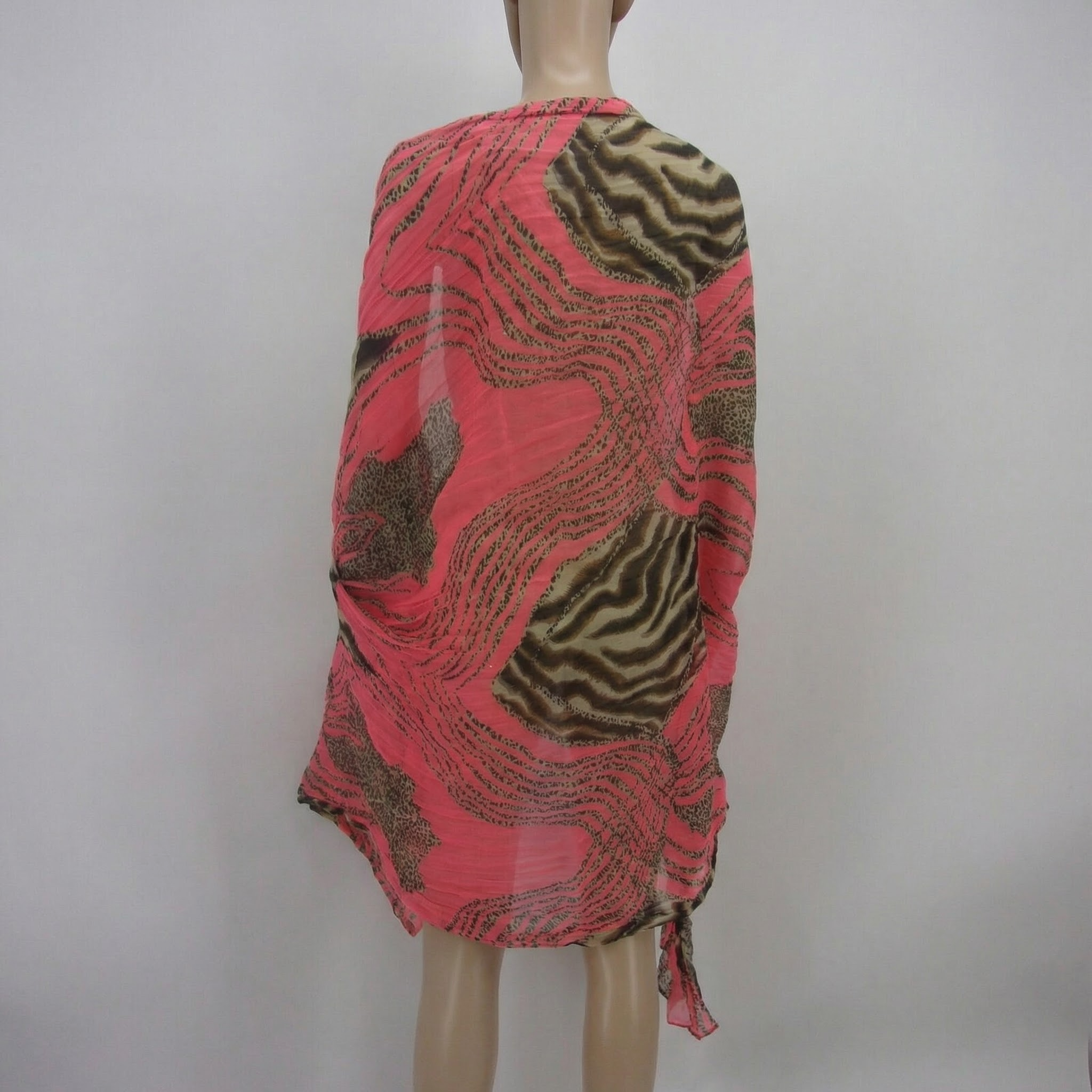 Unbranded Beautiful Scarf Pink Black Multicolor Woven