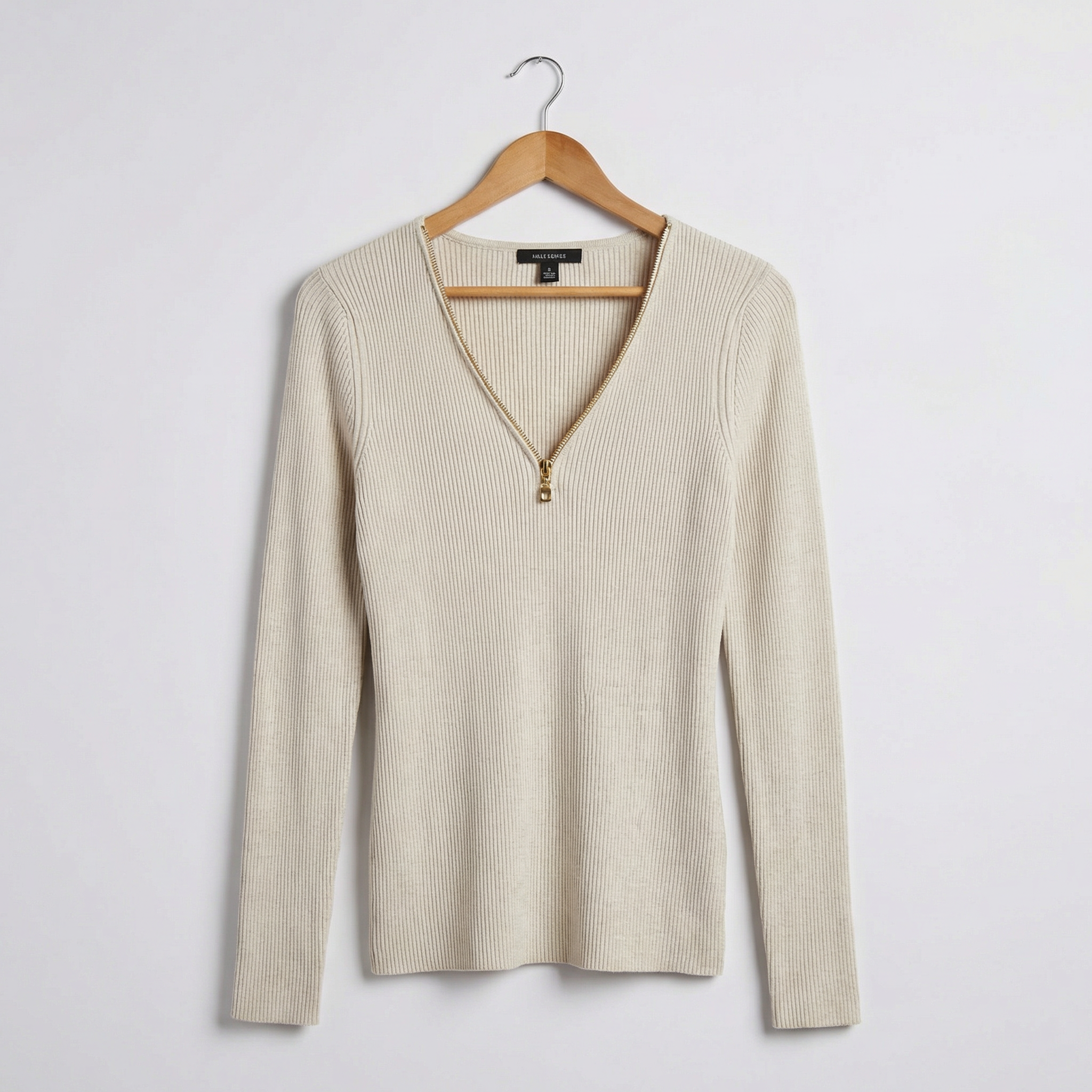 I.N.C. Zipper Embellished Sweater, Heather Sandune, Size XL