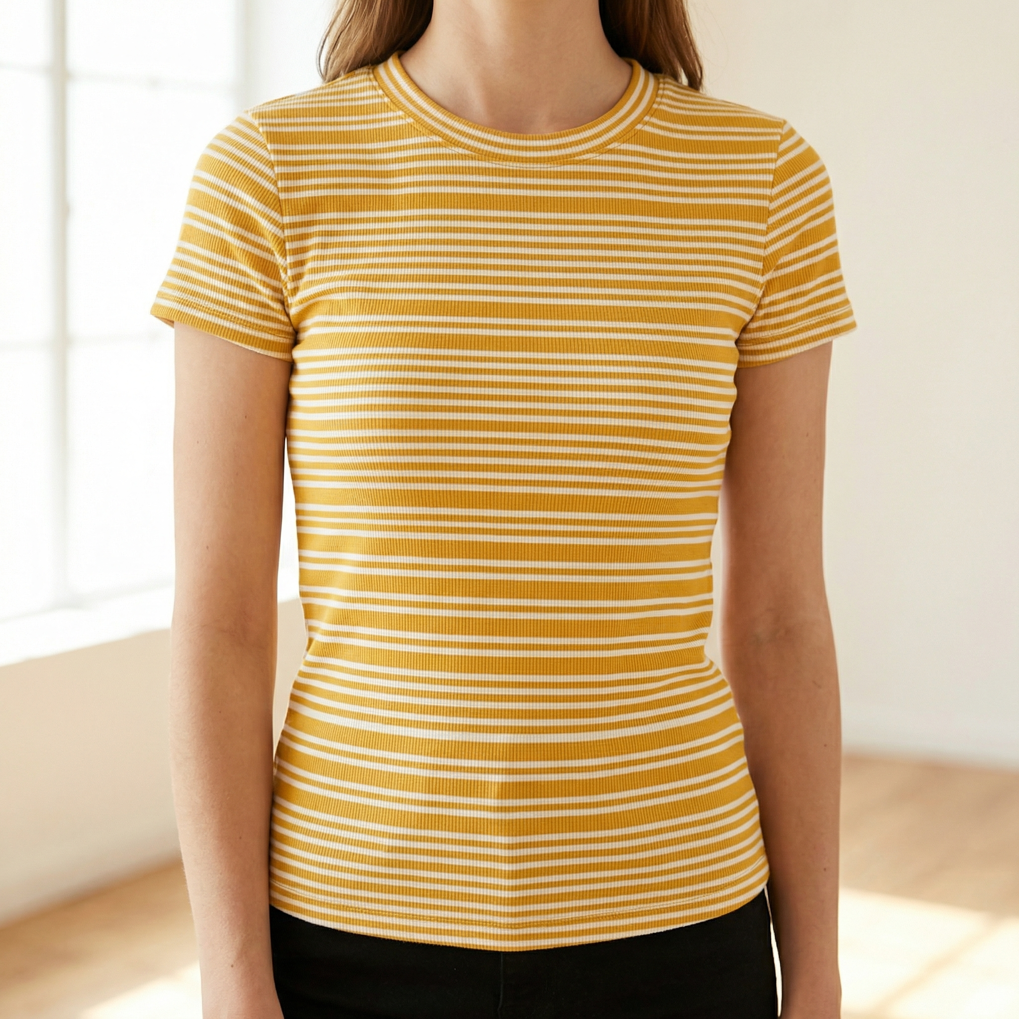 Ultra Flirt Women's Striped T-Shirt, Size XS