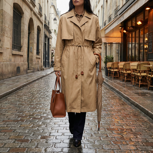 Coach Lightweight Overcoat With Signature Lining, Size Medium