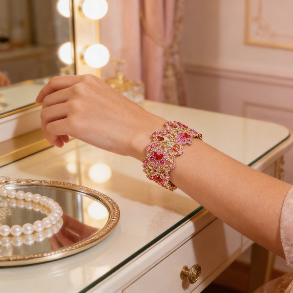 Inc Rose Gold-Tone Multi-Stone Stretch Bracelet