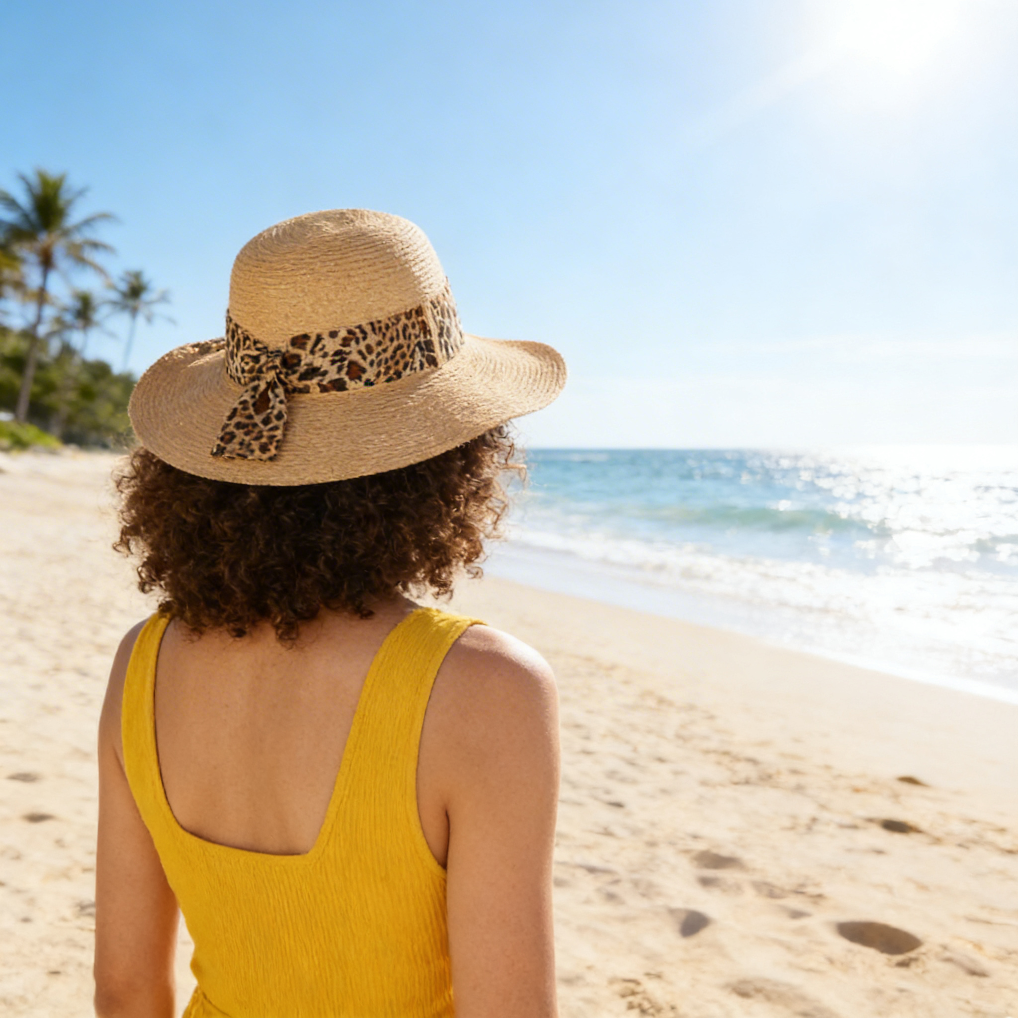 INC packable floppy scarf women's wide brim sunhat UPF 50+ Animal print