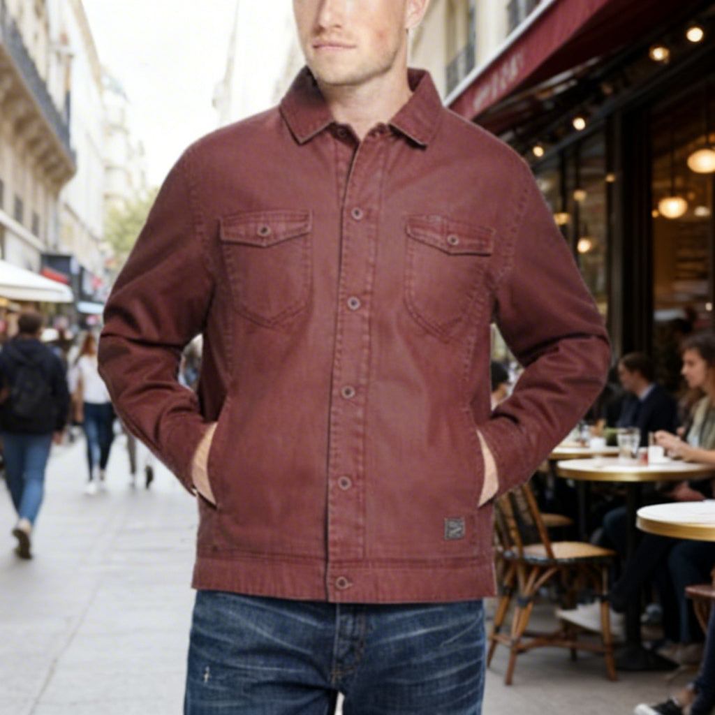 Weatherproof Vintage Mens Waxed Sherpa Lined Trucker Jacket, Size Medium