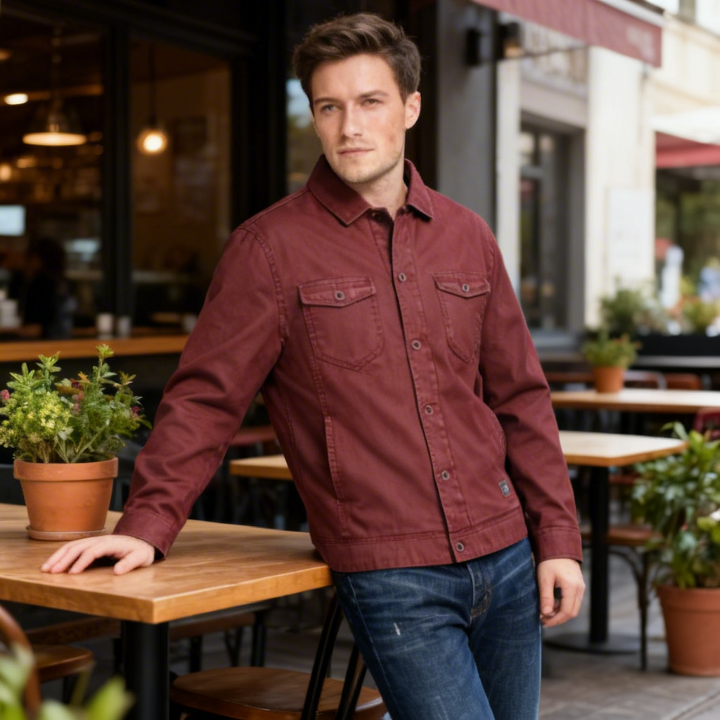 Weatherproof Vintage Mens Waxed Sherpa Lined Trucker Jacket, Size Medium