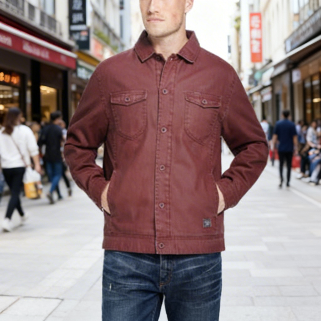 Weatherproof Vintage Mens Waxed Sherpa Lined Trucker Jacket, Size Medium