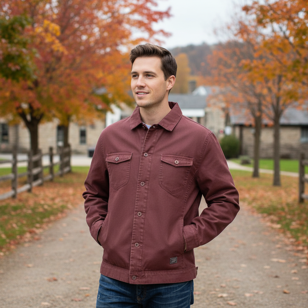 Weatherproof Vintage Mens Waxed Sherpa Lined Trucker Jacket, Size Medium