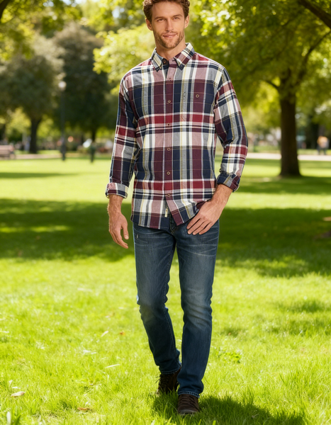 Weatherproof Vintage Mens Exploded Flannel Plaid Shirt, Size Small