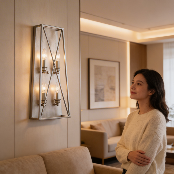 Zlite 447-4S-as 4.5 X 10 X 24 in. Tressle Antique Silver Wall Sconce