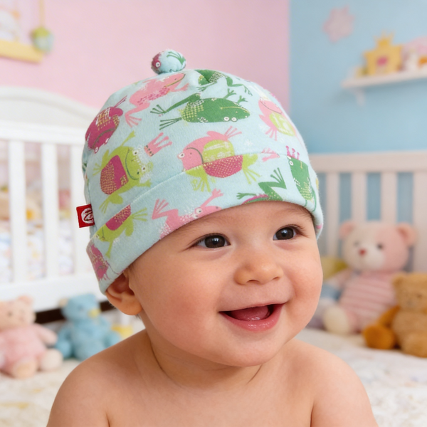 Zutano Baby Girls Cotton Hat, Frog Princess 12 months