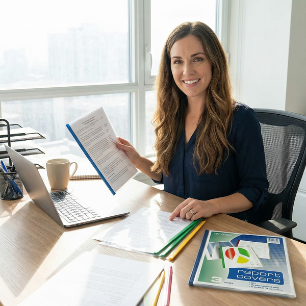 Top Flight Report Covers, Clear Plastic With Assorted Color Slip Grips, 3 Covers